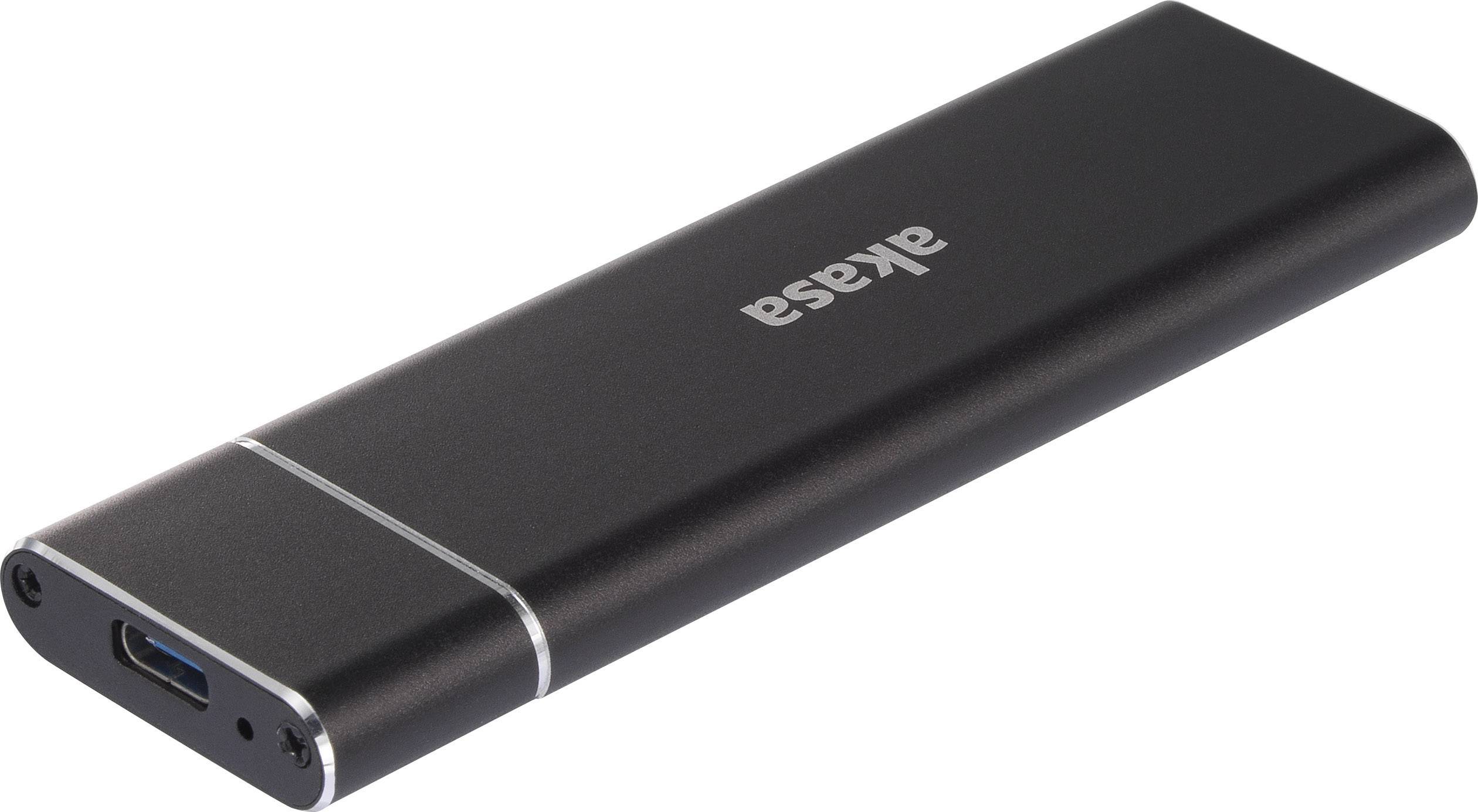 Akasa AK-ENU3M2-02 M.2 SSD ház USB-C® (USB 3.1 Gen 2) 10 GBit/s M.2 SATA 2230, 2242, 2260, 2280 AK-ENU3M2-02