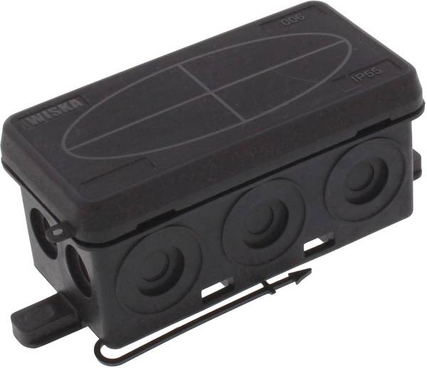 Wiska 10109579 Leágaztató doboz (H x Sz x Ma) 86 x 44 x 41 mm Fekete (RAL 9005) IP55 1 db