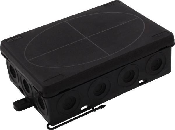 Wiska 10109596 Leágaztató doboz (H x Sz x Ma) 125 x 86 x 41 mm Fekete (RAL 9005) IP55 1 db
