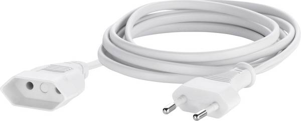 Sygonix SY-5042680 Áram Hosszabbítókábel   Fehér 5.00 m H03VVH2-F 2X 0,75 mm²