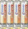 Lítium mikroelem készlet 1100 mAh 1,5 V 4 db Conrad energy Extreme Power FR03