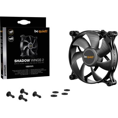 BeQuiet Shadow Wings 2 Számítógépház ventilátor Fekete (Sz x Ma x Mé) 120 x 120 x 25 mm 
