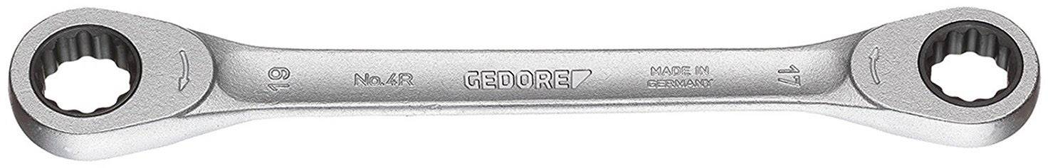 Egy kétoldalas villáskulcs racsnis funkcióval, amelyen 'Crescent' jelölés és '3/8 - 7/16' méretjelzés látható, fényes fémből készült.