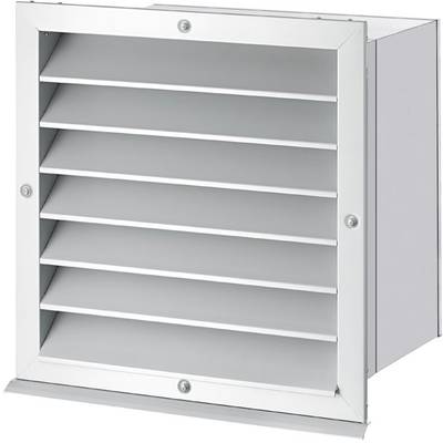 Egy fehér szellőzőnyílás vízszintes lamellákkal a légáramlás szabályozásához.