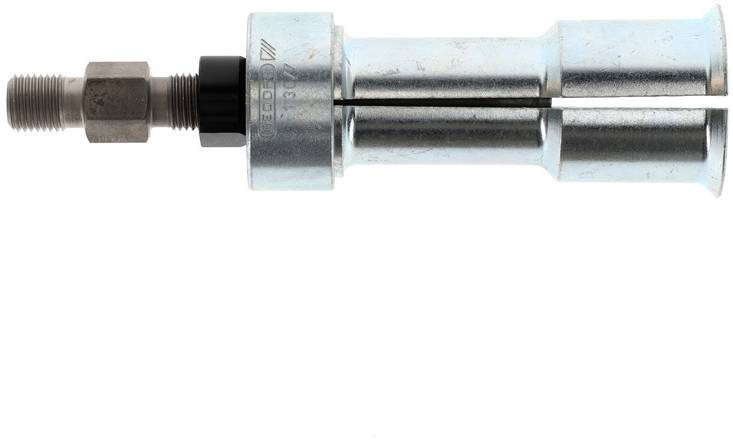 Egy fémeszköz hengeres fogantyúval és menetes csappal, valószínűleg mechanikai javításokhoz használva.
