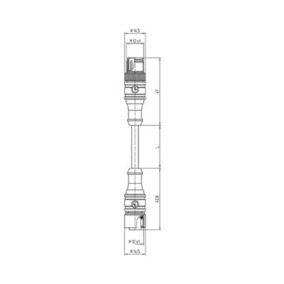 Lutronic 1093 Érzékelő-/működtető csatlakozóvezeték M12 Dugó, egyenes 1.50 m Pólusszám: 4 1 db 