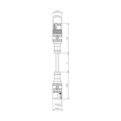 Lutronic 1096 Érzékelő-/működtető csatlakozóvezeték M12 Dugó, egyenes 0.60 m Pólusszám: 5 1 db 