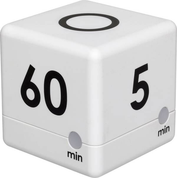 Digitális konyhai időzítő, visszaszámláló óra, timer, fehér színű TFA Dostmann Timer Cube