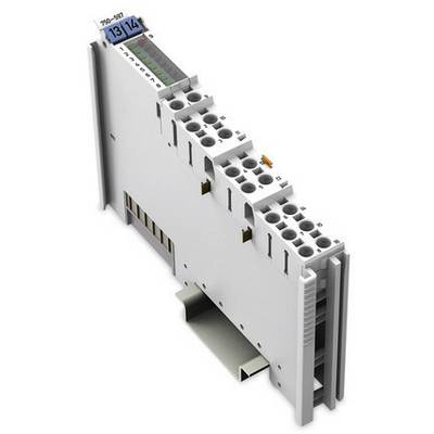 Egy elektronikus modul több csatlakozóval és számozott csatlakozási pontokkal. Ipari alkalmazásokra alkalmas.