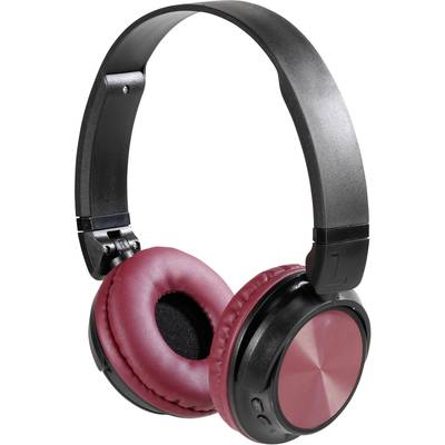 Vivanco MOOOVE AIR   On Ear fejhallgató Bluetooth®, Vezetékes  Fekete, Piros  Összehajtható, Headset, Fülkengyel