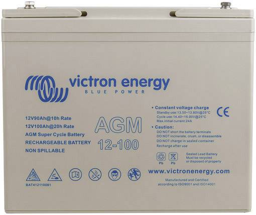 Victron Energy Super Cycle Ólomakku 12 V 100 Ah Ólom-vlies (AGM) (Sz x Ma x Mé) 26 x 21.5 x 16.8 cm M6 csavaros csatlakozó Kis önkisülés