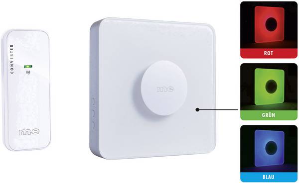 m-e modern-electronics 41162 Rádiójel vezérlésű gong Teljes készlet Megvilágított