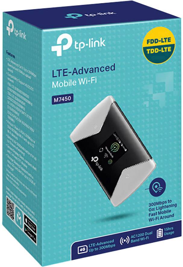 Mobil Hotspot, WLAN router, 4G LTE 2,4 GHz, 5 GHz, TP-LINK M7450-3