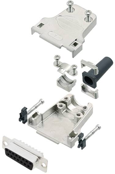 TRU COMPONENTS TCDTZF15DMSK 7709548 D-SUB hüvelyes kapocsléc készlet 180 ° Pólusszám: 15 Forrasztókehely 1 db