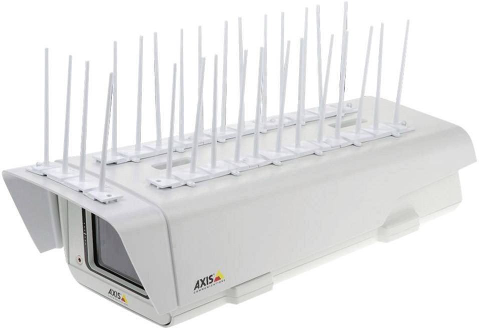 Térfigyelő kamera védőházzal és tüskékkel a házon, megakadályozza a madarak letelepedését.