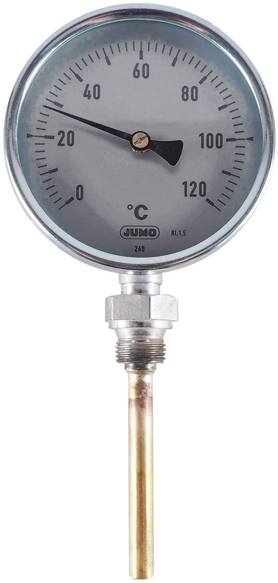 Egy kerek analóg hőmérő 60 fok Celsius hőmérsékletet mutat. Különböző alkalmazásokban történő hőmérsékletmérésre alkalmas.