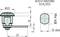 Műszaki rajz egy zárról méretmegadással: 22 mm átmérő, 15 mm magasság, 16 mm lyukátmérő, 31 mm hosszúság.