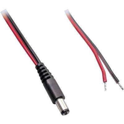 BKL Electronic 075136 Kisfeszültségű csatlakozóvezeték Kisfeszültségű dugó - Kábel, nyitott végekkel 3.50 mm 1.45 mm   1