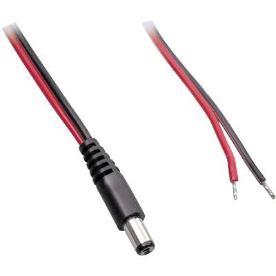 BKL Electronic 075128 Kisfeszültségű csatlakozóvezeték Kisfeszültségű dugó - Kábel, nyitott végekkel 3.50 mm 1.10 mm   0