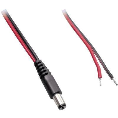 BKL Electronic 075151 Kisfeszültségű csatlakozóvezeték Kisfeszültségű dugó - Kábel, nyitott végekkel 5.50 mm    30.00 cm