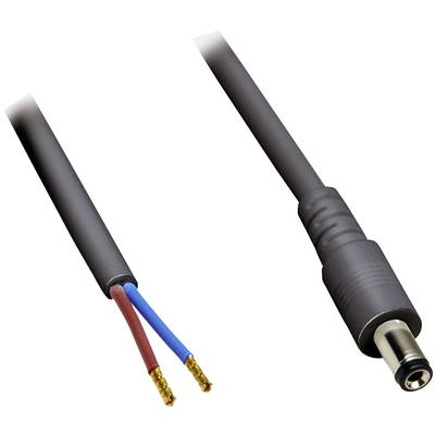 BKL Electronic 075178 Kisfeszültségű csatlakozóvezeték Kisfeszültségű dugó - Kábel, nyitott végekkel 5.50 mm 2.50 mm   3