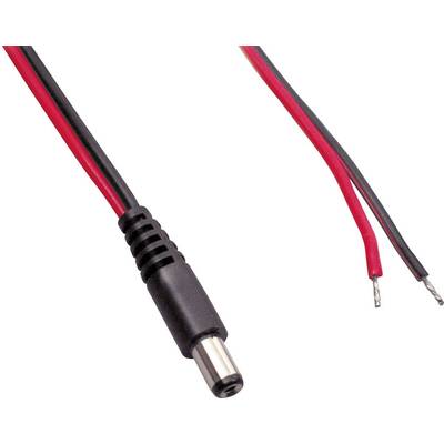 BKL Electronic 075146 Kisfeszültségű csatlakozóvezeték Kisfeszültségű dugó - Kábel, nyitott végekkel 5.50 mm 2.10 mm   5