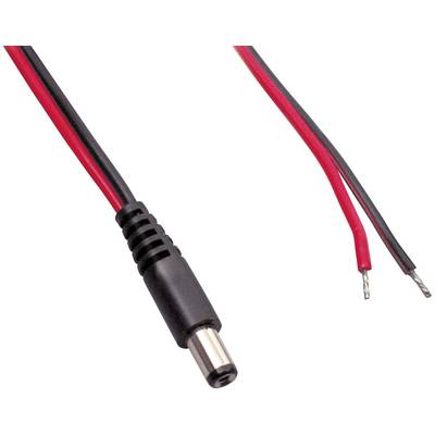 BKL Electronic 075133 Kisfeszültségű csatlakozóvezeték Kisfeszültségű dugó - Kábel, nyitott végekkel 3.50 mm 1.35 mm   5