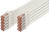 Digitus DK-1644-010-WH-10 RJ45 Hálózati kábel, patchkábel CAT 6 S/FTP 1.00 m Fehér Fólia árnyékolás, Tejes árnyékolás, Árnyékolt, Halogénmentes, Simplex, Kettős árnyékolás, sodort érpár 10 db