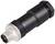 Fekete hengeres adapter fém csatlakozóval, elektronikai vagy műszaki eszközök közötti kapcsolatok kialakítására használva.