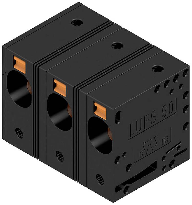 Weidmüller 2500570000 Csavaros kapocstömb 16 mm² Pólusszám 3 Fekete 30 db