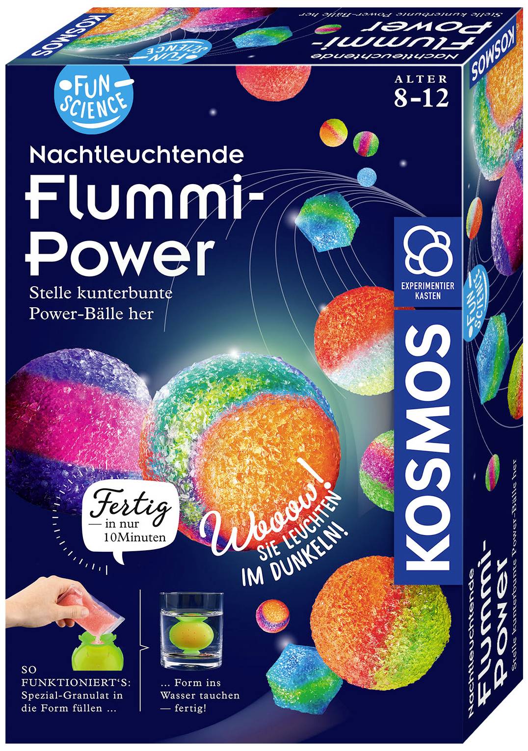 Kosmos 654108 FunScience Nachtleuchtende Flummi-Power Kémia Kísérletező készletek 8 éves kortól
