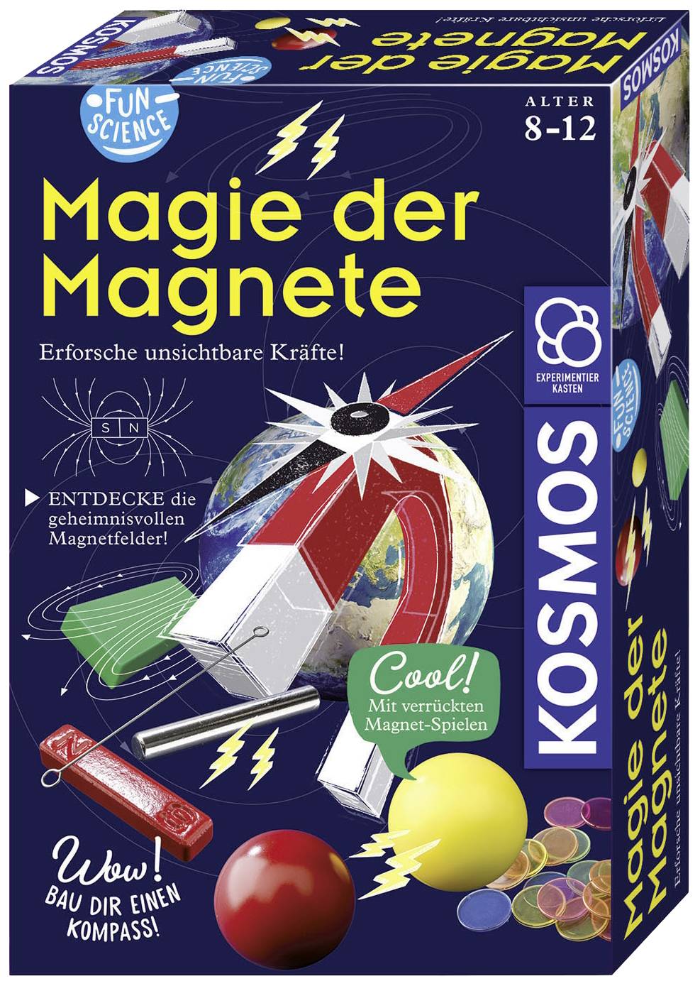 Mágneses varázslat - Tudományos kísérletező doboz 8-12 éves gyerekeknek. Tartalmaz izgalmas kísérleteket a mágnesek láthatatlan, de megismerhető erejéről.