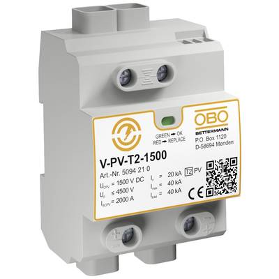 OBO Bettermann 5094210 V-PV-T2-1500 Túlfeszültség ellen védő készülék 40 kA 1 db