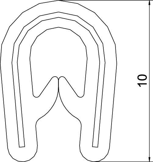 Egy 10 egységnyi méretű problémaszék diagramja. Bemutatja az ülőfelület és a háttámla kialakítását és elrendezését.
