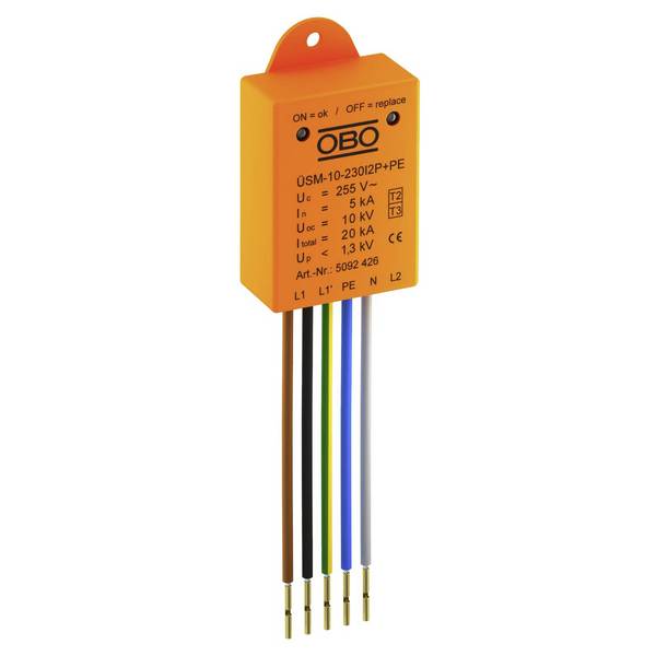 OBO Bettermann 5092426 ÜSM-10-230I2P+PE Túlfeszültség ellen védő modul   5 kA  1 db
