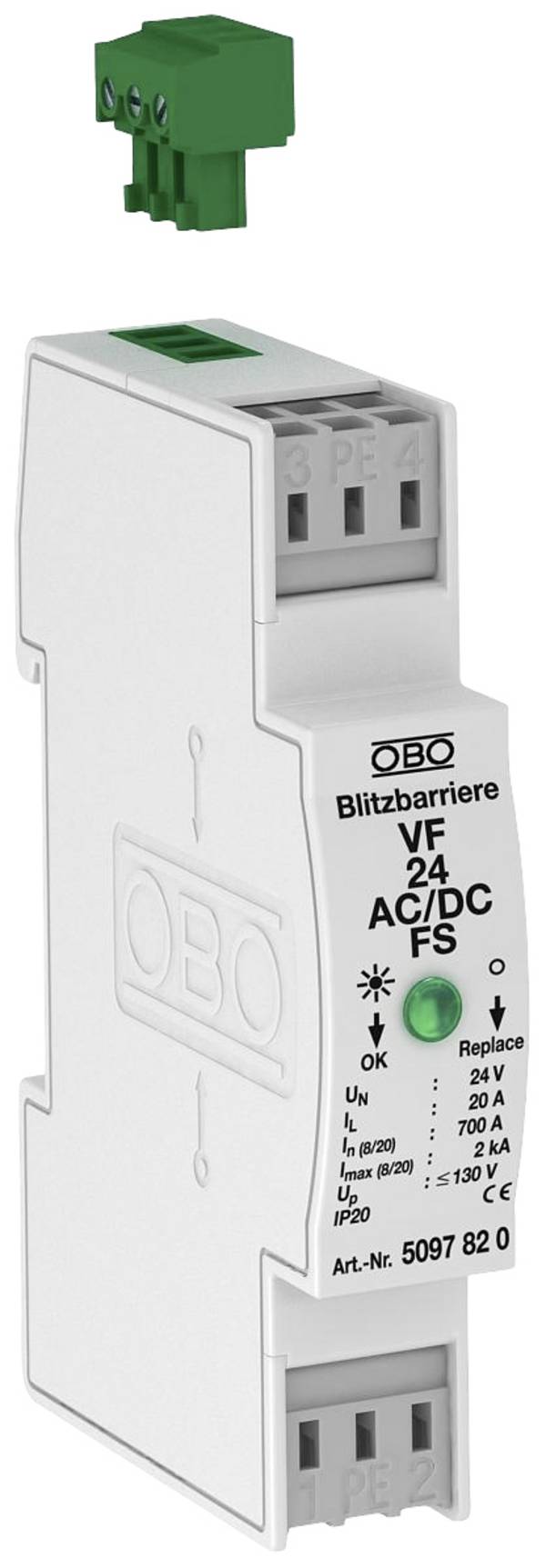 OBO Bettermann 5097822 VF48-AC/DC-FS Villámvédelem   2 kA  1 db