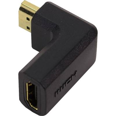 LogiLink AH0005 HDMI Átalakító [1x HDMI dugó - 1x HDMI alj] Fekete 90°-ban balra hajlított 