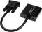 Egy LogiLink VGA-HDMI átalakító. Fekete házú eszköz HDMI-csatlakozóval és VGA-dugóval, videokapcsolatok létesítésére alkalmas.
