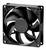 Egy nyolc rotorlapáttal rendelkező fekete számítógép-ventilátor négyzet alakú keretben, amelyet jellemzően eszközök hűtésére használnak.