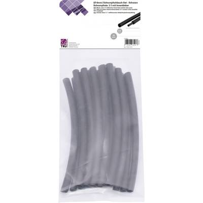 TRU COMPONENTS T1902CA032 Zsugorcső készlet Fekete 6 mm 2 mm Zsugorodási arány:3:1 15 db