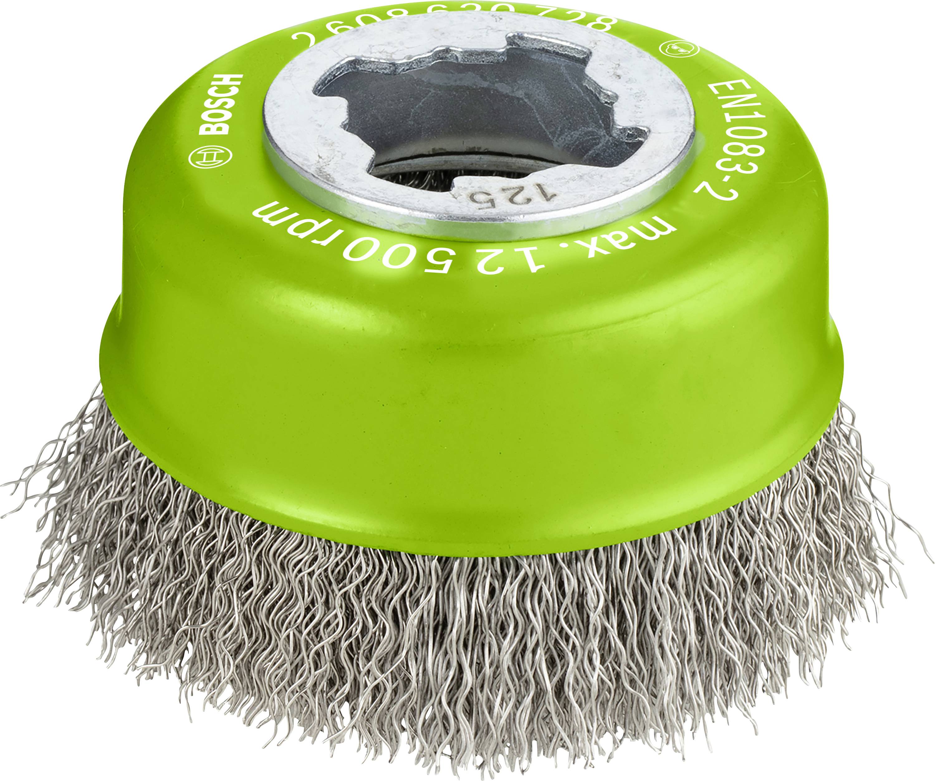 Bosch Accessories Csésze kefe X-LOCK Clean for Inox, 75 mm, 0,3 mm, hullámos rozsdamentes acél huzal Bosch Power Tools 2608620728 1 db