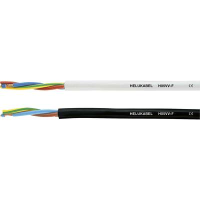 Két kábel, egy fehér és egy fekete szigeteléssel, mindkettő 'HELUKABEL H05VV-F CE' jelöléssel ellátva. Mindkettő többszínű vezetékeket tartalmaz.