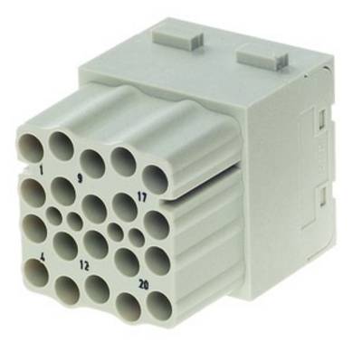Egy szürke csatlakozó több kerek nyílással, 1-től 20-ig számozva, ipari elektromos alkalmazásokhoz.