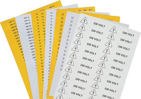 HellermannTyton 526-04014 HFX48-105P-SP-WH/YE Címkék a lézernyomtatáshoz Szerelési mód: befűzés  Sárga, Fehér  1 db