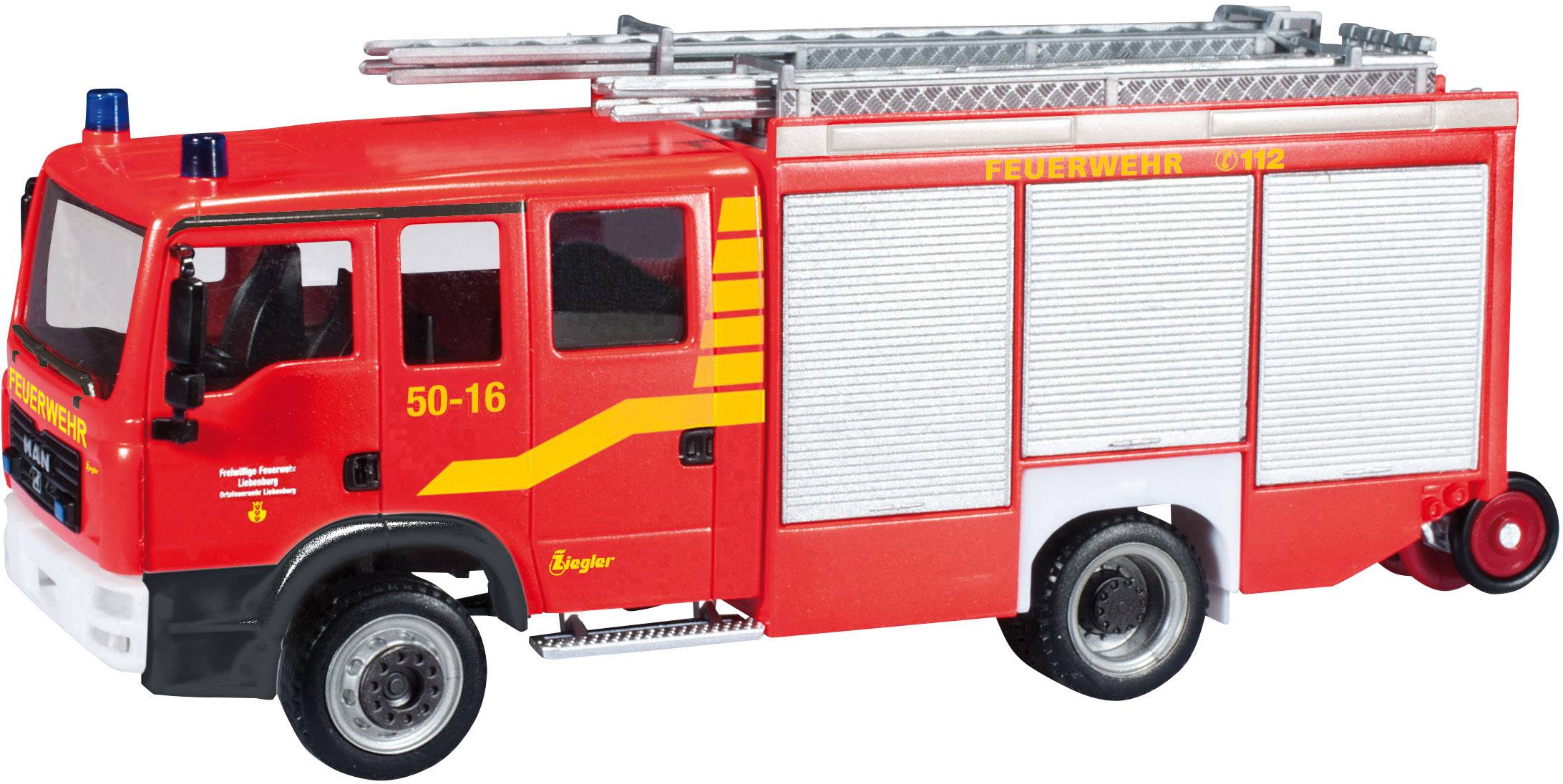 Herpa 094276 H0 Sürgősségi jármű modell MAN TGM LF 20 "Liebenburg / Goslar Fire Brigade"