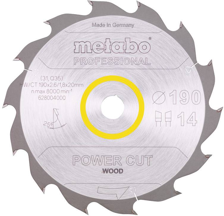 Metabo 628004000 628004000 Körfűrészlap 190 x 20 x 1.8 mm 1 db