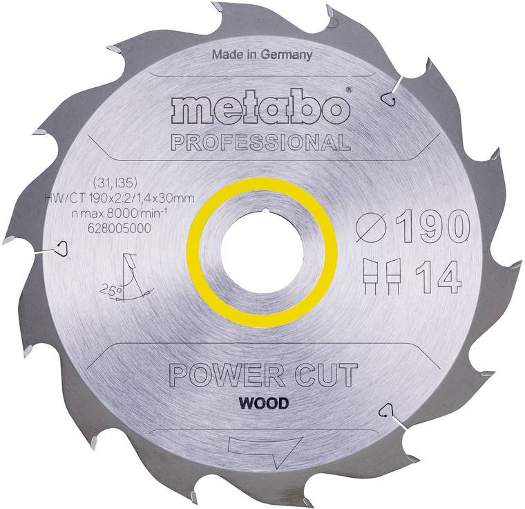 Metabo 628005000 Körfűrészlap 190 mm 1 db
