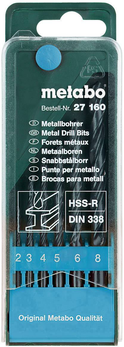 Metabo 627160000 Fém spirálfúró 6 részes 2 mm, 3 mm, 4 mm, 5 mm, 6 mm, 8 mm 6 db