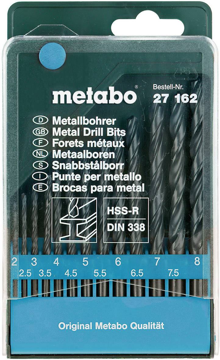 Metabo 627162000 Fém spirálfúró 13 részes 2 mm, 2.5 mm, 3 mm, 3.5 mm, 4 mm, 4.5 mm, 5 mm, 5.5 mm, 6 mm, 6.5 mm, 7 mm, 7.5 mm, 8 mm 1 db