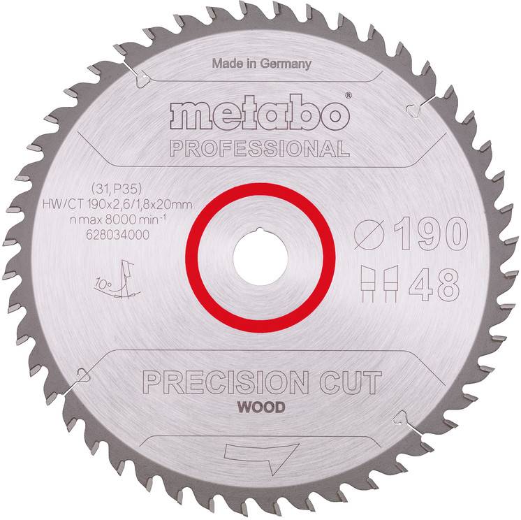 Metabo 628034000 Körfűrészlap 190 mm 1 db